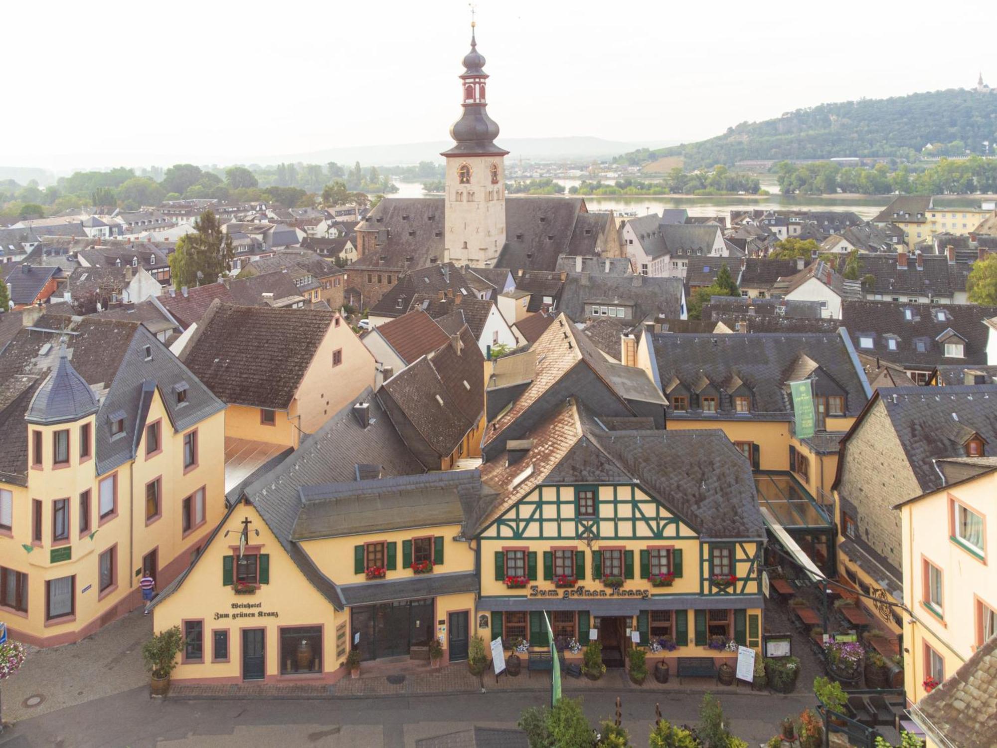 Weinhotel Des Riesling Zum Gruenen Kranz Rüdesheim am Rhein Exteriör bild