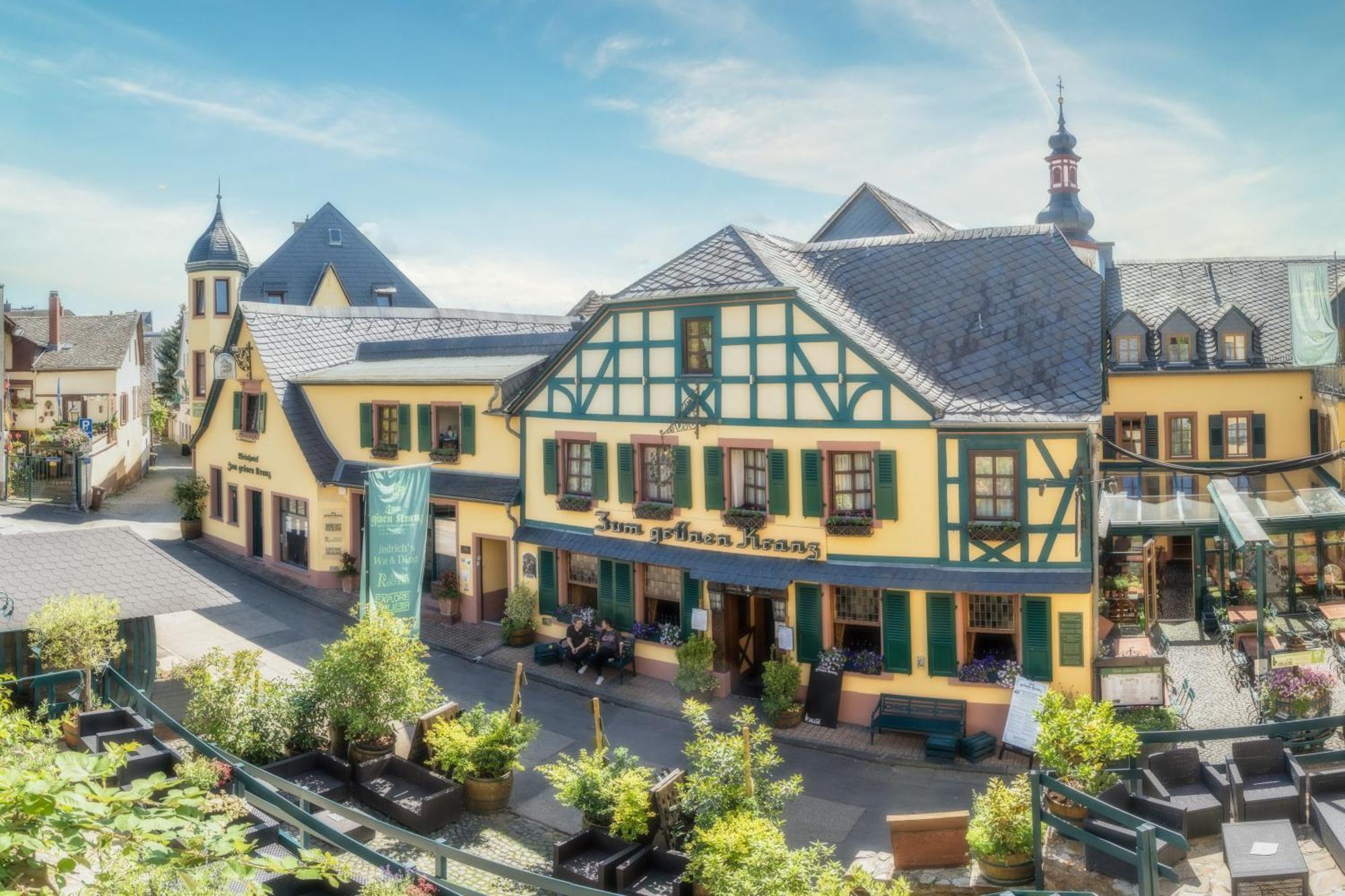 Weinhotel Des Riesling Zum Gruenen Kranz Rüdesheim am Rhein Exteriör bild