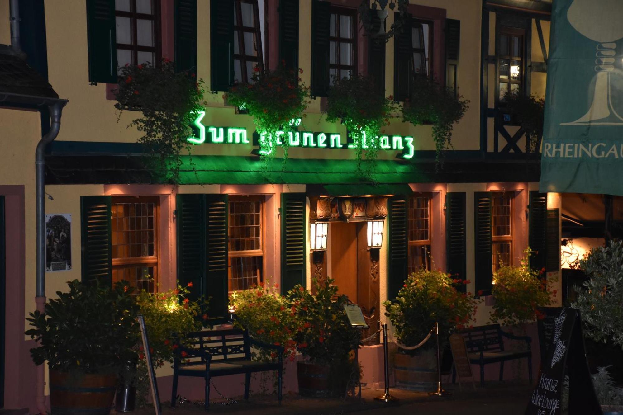 Weinhotel Des Riesling Zum Gruenen Kranz Rüdesheim am Rhein Exteriör bild