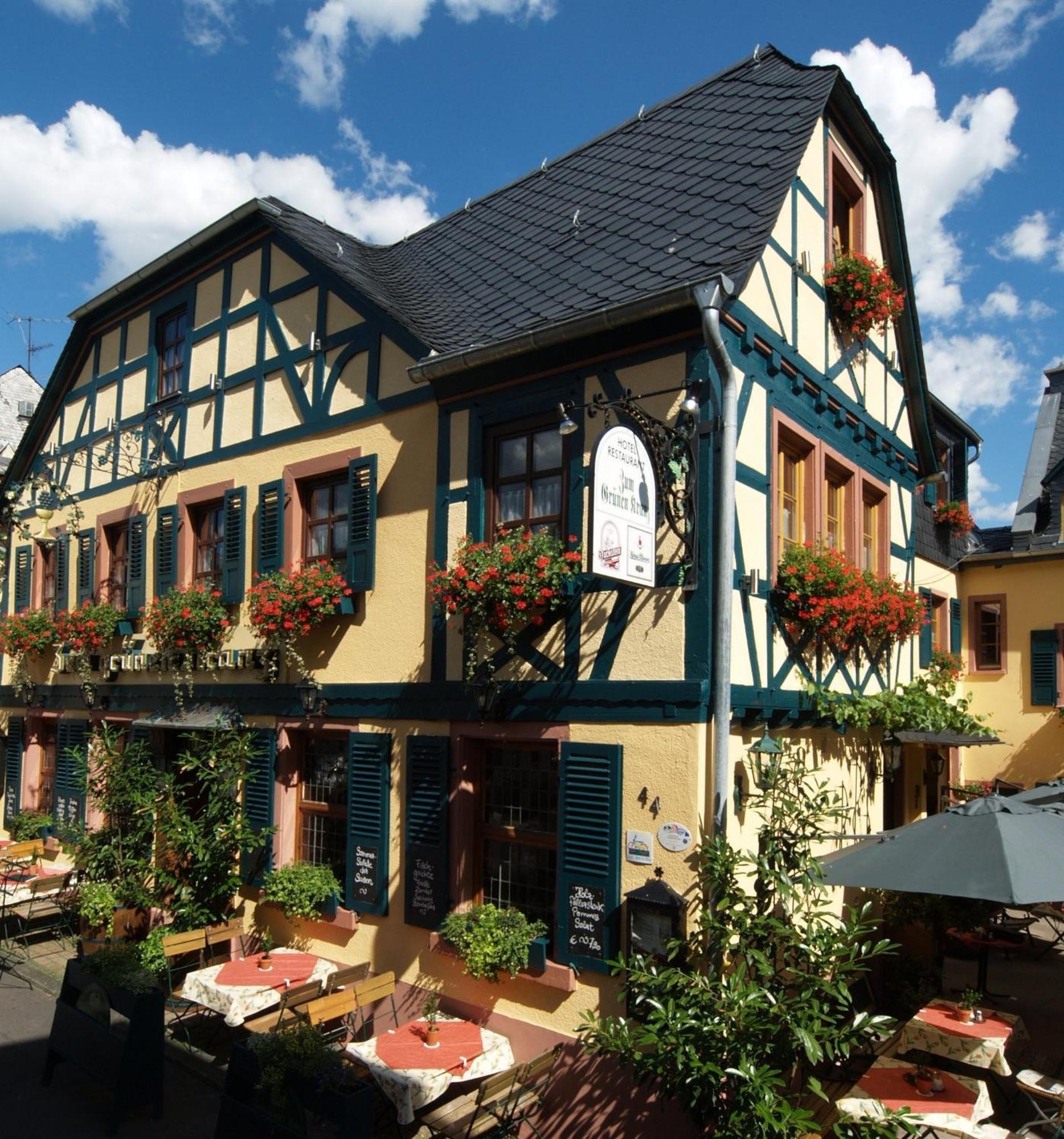 Weinhotel Des Riesling Zum Gruenen Kranz Rüdesheim am Rhein Exteriör bild